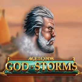 Age Of The Gods: God of Storms slot logo by Playtech at Kingmaker Casino