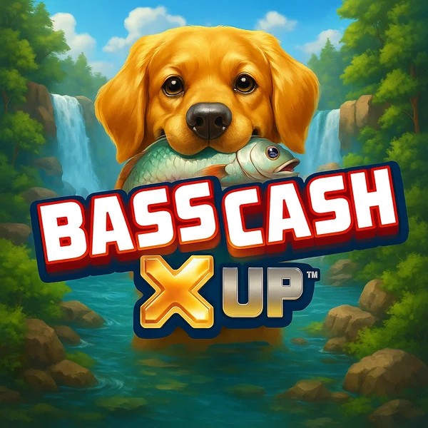 Bass Cash X UP logo – Slots by Alchemy Gaming at Kingmaker Casino