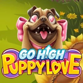 Go High Puppy Love slot logo by RubyPlay at Kingmaker Casino