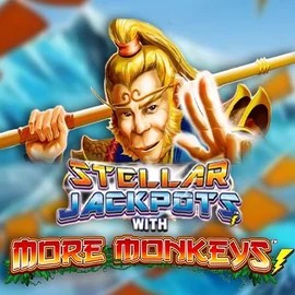 Stellar Jackpots with More Monkeys online game logo by Lightning Box Game on king-maker-casino.net